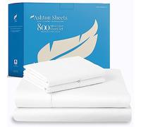 Ashton Sheets 100% Egyptian Cotton Sheet California King Size - 4 PC 800 High Thread Count Egyptian Cotton Cal King Size Bed Sheets Set (White), Soft, Cooling, 16" Deep Pocket Luxury Hotel Bedsheet