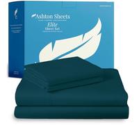 Ashton Sheets 100% Egyptian Cotton Twin XL Sheets Sets for Adjustable Bed - Luxury 800 Thread Count Breathable Split King Sheet Set (5 PC, Teal), Cooling, 16" Deep Pocket Luxury Hotel Bedsheet