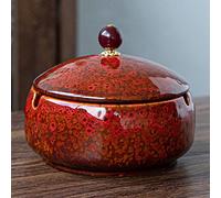 Ashtray Ash Tray Ceramic Windproof with Lids Countertop Decoration for Home Office Nice Gift for Men Women