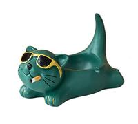 Ashtray Ash Tray Creative Cool Cat Ashtray Household Cartoon Cute Big Ashtray (Color : Green, Size : 18 * 10.5cm)