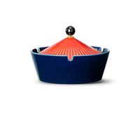 ashtray, Ceramic Ashtray with Lid - Hats Shaped Smokeless Windproof Ash Holder, Desktop Smoking Tray for Home Office Decoration(Blue)