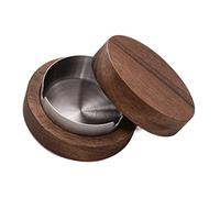 Ashtray Ceramic Walnut Simple Wooden With Cover to Prevent Ash From Flying is Naturally