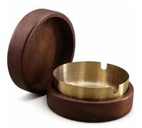 Ashtray Cigarette Metal Smoking Ash Tray Stackable Home Pub Garden Wood Metal 8cm New UK Luxury Steel Stasheeze Durable Silver Hidden (Gold)