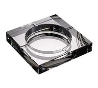 Ashtray Crystal Glass For Cigarette Home Square Modern Cigar Ash Tray Holder Indoor Office Tabletop Decorative (Color : Black gold, Size : 15×3cm)