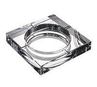 Ashtray Crystal Glass For Cigarette Home Square Modern Cigar Ash Tray Holder Indoor Office Tabletop Decorative (Color : Silver, Size : 15×3cm)