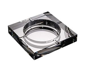 Ashtray Crystal Glass For Cigarette Home Square Modern Cigar Ash Tray Holder Indoor Office Tabletop Decorative (Color : Black gold, Size : 15×3cm)