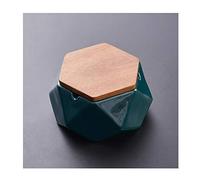 Ashtray/Desktop Ashtray Ceramic Ashtray With Lid,Hexagon Geometric Tray,Storage Boxes Decorative,Stand For Cigar,Office,Personality,Green,Black Ashtray/Tabletop Ashtray