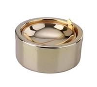 Ashtray, Fluted Classic Metal Ashtray With Lid For Cigarettes - Windproof Outdoor Ashtray Patio Outdoor Indoor Decorative Fancy Ashtray,Ashtray with lid(Gold)