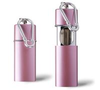 Ashtray for On the Go with Lid, Pocket Ashtray, Odourproof, Portable Travel Ashtray 3.2 x 8.5 cm/1.26 x 3.35 inches, Ashtray to Go, Pocket Ashtray for Car, Travel, Camping (Rose Gold)