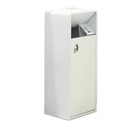 Ashtray for Outdoor Area Embedded Stainless Steel Mesh, Stand Ashtray for Outdoor with Further Opening and Large Capacity, with Garbage(White,76X32X25Cm/30X13X10In) , Litobnx , White , 76*32*25cm/30*