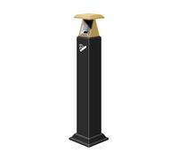 ashtray for outside patio Double Concave Smoke Extinguishing Board Stainless Steel Ash Pillar, Outdoor Public Standing Ash Column ashtray for weed(Gold)