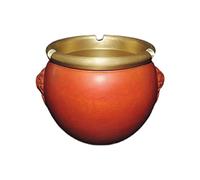 Ashtray For The Home Round Copper Ashtrays, Traditional Decorative Copper Color Ashtrays For Cigarettes, Tabletop Ashtray For Indoor Or Outdoor Ash Holder-Red