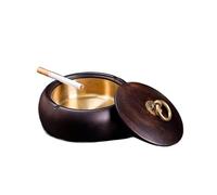 Ashtray Outdoor Cool Ashtray With Lid Round Wooden Ashtray, Stainless Steel Portable Decorative Ashtray For Home, Patio, Office, Outdoor, Indoor, Tea Room Ash Holder for ,One Color L