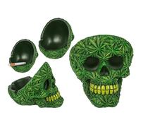 Ashtray Skull Cube Shape Skull Funny Skull Leaves Ashtray Perfect Gift Decoration (Leaves)