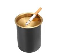 Ashtray Stainless Steel Smokeless Odorless Windproof with Lid for Cigarette, Portable Ashtrays for Home Office Tabletop Outside Patio Outdoor Balcony(Black)