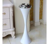 Ashtray Standing Contemporary Outdoor Floor Standing with Lid Closable Design for Cigarettes Tall Patio Smoking Durable Ash Disposal(Blanc)
