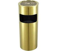 Ashtray Standing Cylindrical Vertical Floor Stand Trash Bin Stainless Steel Container Large Easy to Clean(Silver)
