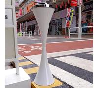 Ashtray Standing Outdoor Standing Large Metal Cigarette Disposal for Patio Tall Commercial Ash Tray Smokers Durable Red Cigar Butt Container Perfect(Blanc)