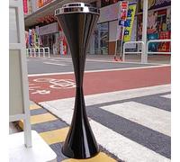 Ashtray Standing Outdoor Standing Large Metal Cigarette Disposal for Patio Tall Commercial Ash Tray Smokers Durable Red Cigar Butt Container Perfect(Noir)