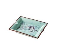 ashtray, Vintage Ceramic Cigarette Smoking Ash Tray, Hand Painted Flower Ashtrays Decorative Ornament Gift for Home Living Room Office(Blue)