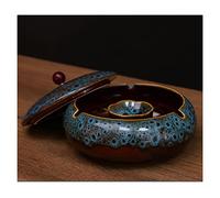 ashtray, Windproof Ashtrays with Lids,Office Home Desktop Decoration Ornaments,Collectible Ashtray for Men Smokers Gifts(Blue)