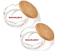 Ashtray with Lid for Outside Patio, 2 Pack Windproof Ash Tray, Glass Smokeless Ashtray for Outdoor Home Office Tabletop Patio Outdoor Balcony