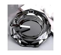 Ashtrays, Beautifully Crystal glass ashtray octagonal cigar ashtrays for outdoors for cigarettes indoor for car Practical(Black 15 cm/5.9 in)