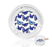 Ashtrays For Cigarettes Butterfly Crystal Glass Ash Tray Smoking Ashtray Holder For Home Hotel Office Table Top