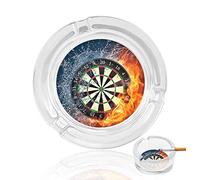 Ashtrays For Cigarettes Darts Fire Crystal Glass Ash Tray Smoking Ashtray Holder For Home Hotel Office Table Top