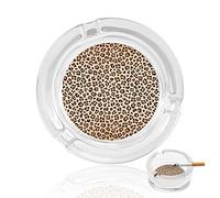 Ashtrays For Cigarettes Leopard Print Crystal Glass Ash Tray Smoking Ashtray Holder For Home Hotel Office Table Top