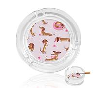 Ashtrays For Cigarettes Sausage Dog Crystal Glass Ash Tray Smoking Ashtray Holder For Home Hotel Office Table Top