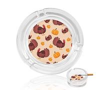 Ashtrays For Cigarettes Turkey Bird And Pumpkin Thanksgiving Crystal Glass Ash Tray Smoking Ashtray Holder For Home Hotel Office Table Top