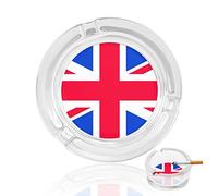 Ashtrays For Cigarettes Union Jack Crystal Glass Ash Tray Smoking Ashtray Holder For Home Hotel Office Table Top