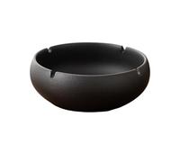 Ashtrays Large Round Black Ceramic Ashtray for Home Use Windproof Suitable for Office Desktop Decoration Outdoor Indoor Ashtray(Small)