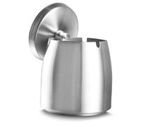 Ashtrays, Stainless Steel Ashtray with Lid, Windproof Ashtrays with Anti Scratch Base for Outdoor Indoor Use, Garden Balcony Bar Desk Decor, Gift Idea, Silver