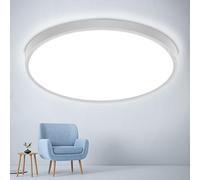 ASHUAQI LED Ceiling Light Flat, 28 W 5000 K 3300 LM Super Bright Cool White Living Room Diameter 30 cm Ultra Thin IP44 Bathroom Lamp for Bedroom, Kitchen, Hallway, Basement, Balcony