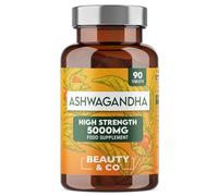 Ashwagandha 5000mg 90 Tablets, Super High Strength Ashwagandha- 3 Months Supply from Beauty & Co, Pure Ashwagandha, Vegan, Made in the UK.