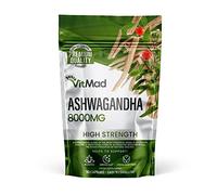Ashwagandha 8000mg, Pure High Strength Ashwagandha Root Extract Withanolides, Mood, Stress, Anxiety, 90 Vegan Capsules