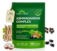 Ashwagandha Complex 6000mg Equivalent Softgels | 20:1 Root Extract with MCT Oil & Black Pepper | Herbal Adaptogen to Support Calm, Energy & Mental Clarity - 300 Softgels 5 Month Supply