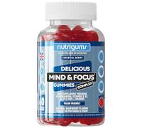 Ashwagandha Complex | Mind & Focus | 60 Vegan Gummies | With L-Theanine, Vitamins D, B5, B6 & B12 | Raspberry Flavour | Supports Cognitive Health & Mental Performance