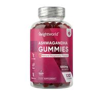 Ashwagandha Gummies 1200mg - 120 Gummies - 2 Months Supply - Tasty Natural Raspberry Flavour - 2 per Day - Ashwagandha Root Extract Supplement - Vegan, Non-GMO, Gluten-Free & Travel-Friendly