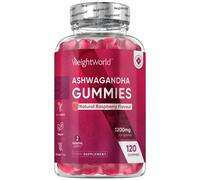 Ashwagandha Gummies - 1200mg 120 High Strength Gummies - Vegan Ashwagandha Supplement with Raspberry Flavour - 2 Months Supply - by WeightWorld