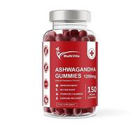 Ashwagandha Gummies 1200mg - 150 Vegan Gummies 5% Withanolides Natural Raspberry Flavour - High Strength Withania Somnifera - Ashwagandha Root Supplement - Gelatine & GMO Free