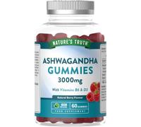 Ashwagandha Gummies 3000mg - with Vitamin B6 & D3 | With Withanolides - 60 Berry Flavoured Gummies - Vegan - Nature's Truth