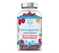Ashwagandha Gummies - 60 Natural Raspberry Flavoured Chewable & Yummy - 1200mg High Strength Serving with 5% Withanolides - 30 Day Supply - UK Made