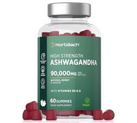 Ashwagandha Gummies 90,000mg Per Bottle | High Strength with Vitamin B6 & D3 | 1500mg x 60 Vegan Gummies | Natural Berry Flavour | Horbaach