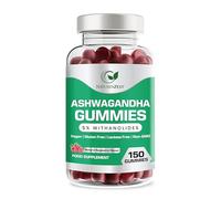 Ashwagandha Gummies High Strength - 1200mg | 150 Vegan Gummies for Men & Women | Stress Relief, Sleep & Mood Support | Non-GMO, Gluten-Free, Lactose-Free Natural Raspberry Flavour -by NATURES ZEST