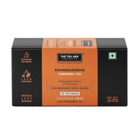 Ashwagandha Herbal Tea (25 Count) | Turmeric With Lemongrass | Caffeine Free | Individually Wrapped Pyramid Bags