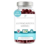 Ashwagandha High Strength Gummies (150) 1200mg per serv - Raspberry Flavoured Gummies for Adults - Sleep, Mind, Calm, Focus & Melatonin Support Supplements