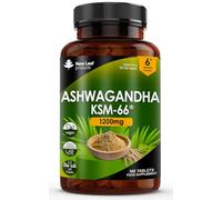 Ashwagandha KSM 66-365 (6 Months Supply) 1200mg Vegan Tablets Pure High Strength Root Extract - Ashwagandha KSM Tablets Supplement (not Capsules or Gummies) Non-GMO & UK Made (6 Months Supply)